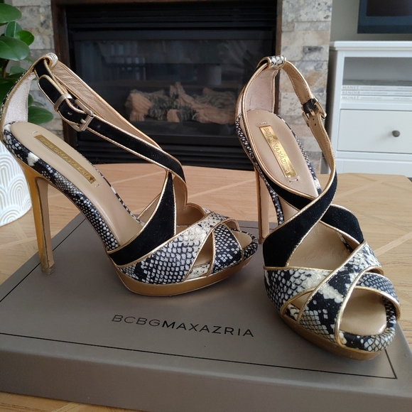 BCBG MaxAzria Criss Cross High Heel Sandals - Picture 3 of 11